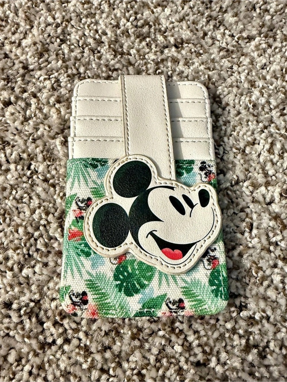 2021 Disney Parks Tropical Palm Mickey & Minnie Cardholder Wallet Kidcore Retro